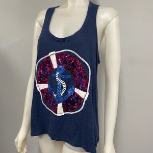 Juicy Couture Yacht Club Sequin Sparkle Tank Top Large